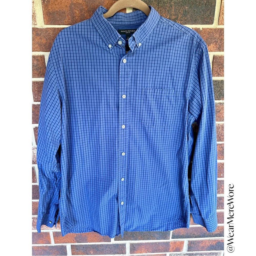 Men’s Banana Republic Long Sleeve Button Down - Large, Slim Fit